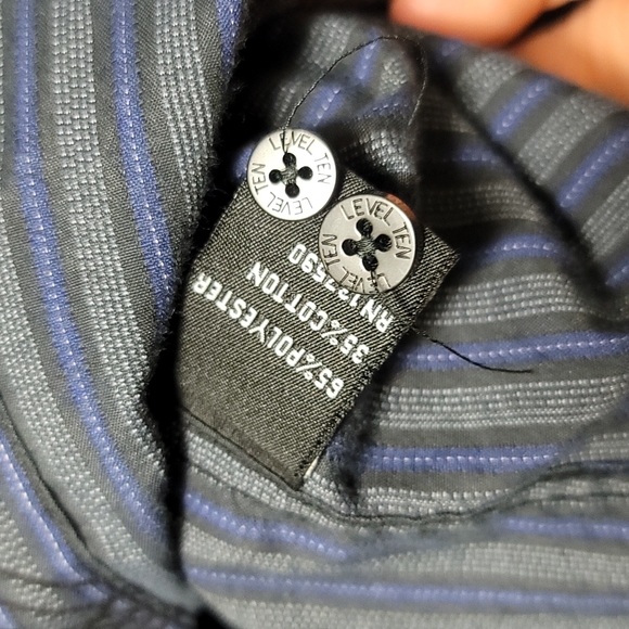 Level Ten Velvet Embossed Striped Button Down Shirt - Picture 8 of 10